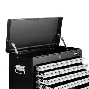 Giantz 9 Drawer Mechanic Tool Box Storage - Black & Grey