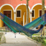 Deluxe Outdoor Cotton Mexican Hammock  in Caribe  Colour