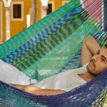 Deluxe Outdoor Cotton Mexican Hammock  in Caribe  Colour