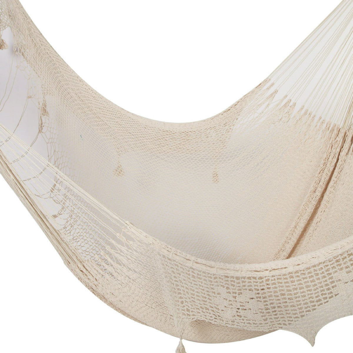 Deluxe Outdoor Cotton Mexican Hammock  in Cream Colour King Size