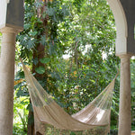 Deluxe Outdoor Cotton Mexican Hammock  in Cream Colour Queen Size