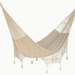 Deluxe Outdoor Cotton Mexican Hammock  in Cream Colour King Size