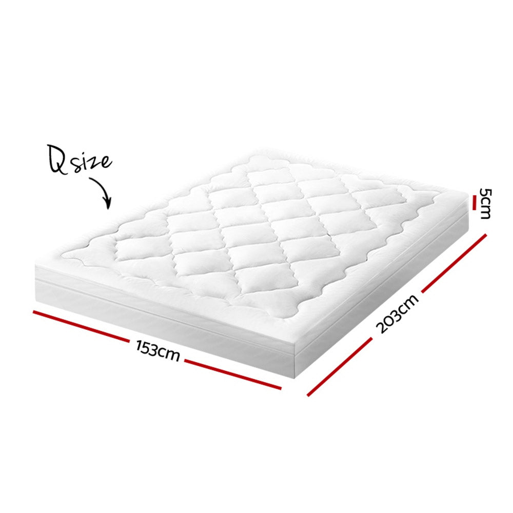 Giselle Bedding Pillowtop Mattress Topper Protector 1000GSM Queen