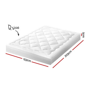 Giselle Bedding Pillowtop Mattress Topper Protector 1000GSM Queen