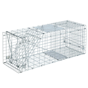 Set of 2 Humane Animal Trap Cage 66 x 23 x 25cm  - Silver