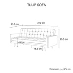 Tulip 3 Seater Sofa Bed Grey