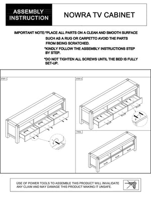Nowra 3 Drawer Large Tv Unit
