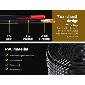 Twin Core Wire Electrical Automotive Cable 2 Sheath 450V 4MM 100M