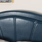 Camberwell Queen Bed Blue PU Leather Upholstered