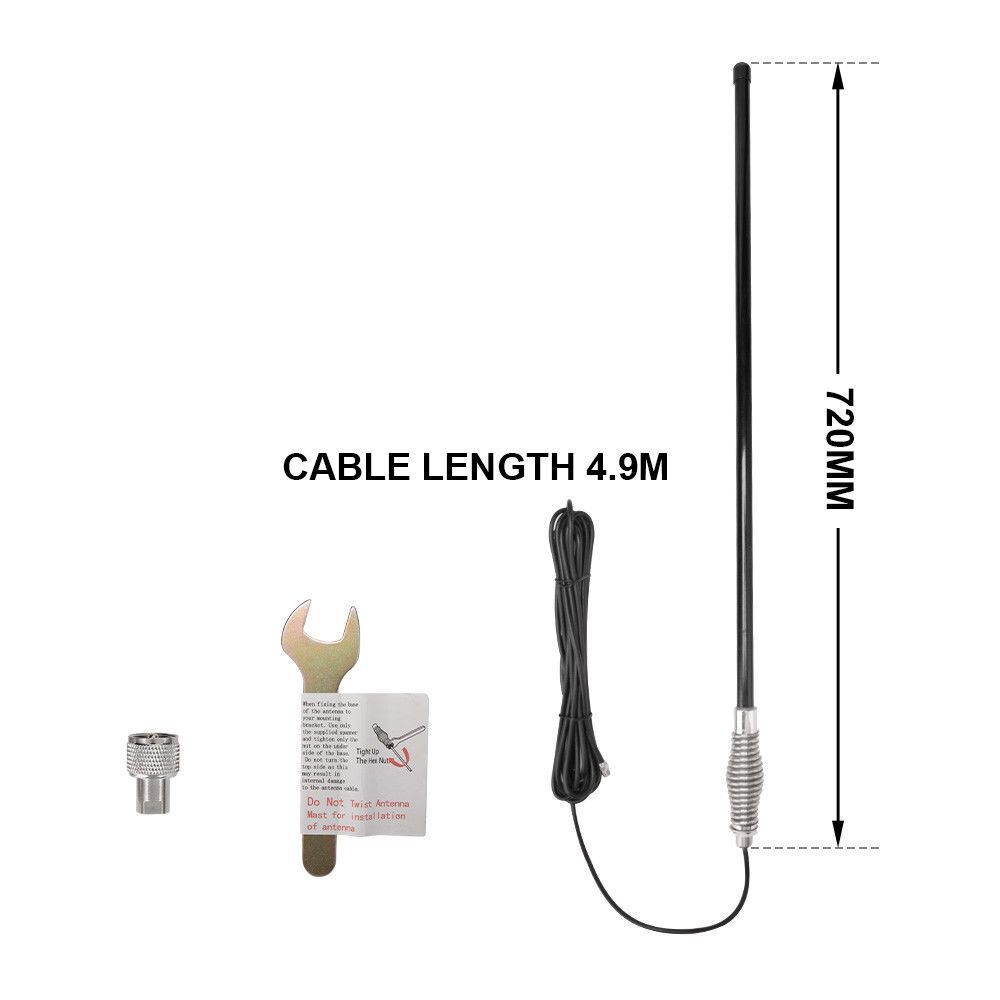 UHF ANTENNA BLACK 5DB FIBREGLASS CB 720MM HEIGHT FOR GME UNIDEN ORICOM