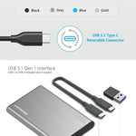 Simplecom SE221 Aluminium 2.5'' SATA HDD/SSD to USB 3.1 Enclosure Black