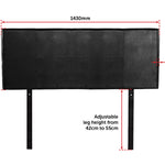 PU Leather Double Bed Headboard Bedhead - Black