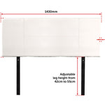 PU Leather Double Bed Headboard Bedhead - White