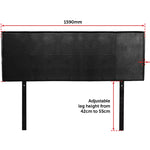 PU Leather Queen Bed Headboard Bedhead - Black