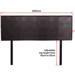 PU Leather Queen Bed Headboard Bedhead - Brown