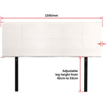 PU Leather Queen Bed Headboard Bedhead - White
