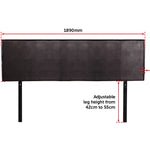 PU Leather King Bed Headboard Bedhead - Brown