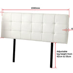 PU Leather Queen Bed Deluxe Headboard Bedhead - White