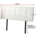 PU Leather King Bed Deluxe Headboard Bedhead - White
