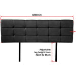 PU Leather King Bed Deluxe Headboard Bedhead - Black