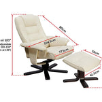PU Leather Massage Chair Recliner Ottoman Lounge Remote