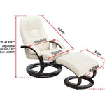 PU Leather Massage Chair Recliner Ottoman Lounge Remote