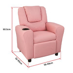 PU Leather Kids Recliner with Drink Holder