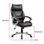 PU Leather Office Chair Executive Padded Black