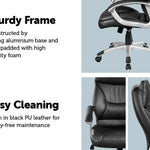PU Leather Office Chair Executive Padded Black