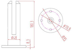 Frameless Pool Glass Fencing Clamps Spigots