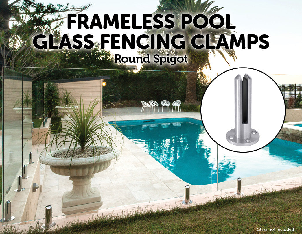 Frameless Pool Glass Fencing Clamps Spigots