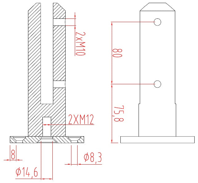 Frameless Pool Fencing Clamps - 12 Piece