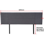 Linen Fabric King Bed Headboard Bedhead - Grey