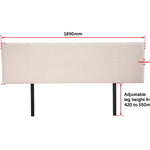 Linen Fabric King Bed Headboard Bedhead - Beige