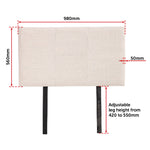 Linen Fabric Single Bed Headboard Bedhead - Beige