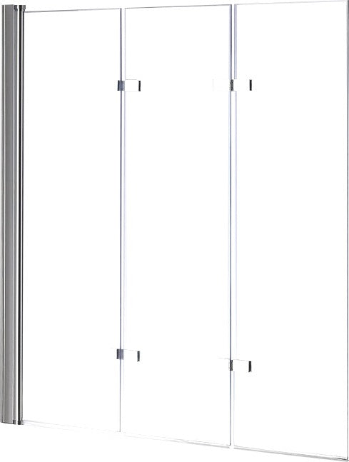 3 Fold Chrome Folding Bath Shower Screen Door Panel 1300mm x 1400mm