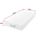 Palermo Single 25cm Gel Memory Foam Mattress - Dual-Layered - CertiPUR-US Certified