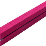 2.2m Gymnastics Folding Balance Beam Pink Synthetic Suede