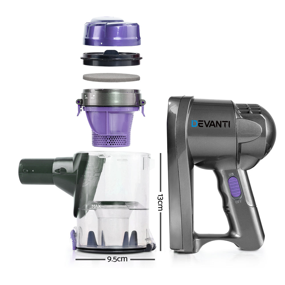 Devanti Corded Handheld Bagless Vacuum Cleaner - Purple and Silver