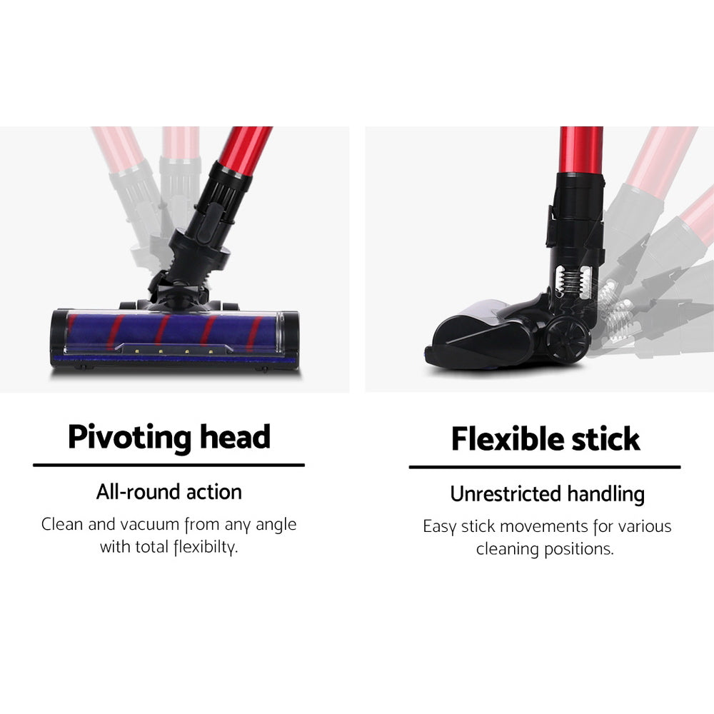 Devanti Cordless Handstick Vacuum Cleaner - Black and Red