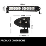 Single Row 12inch Osram LED Light Bar Spot Flood Offroad 4WD Reverse Slim 10inch 15inch