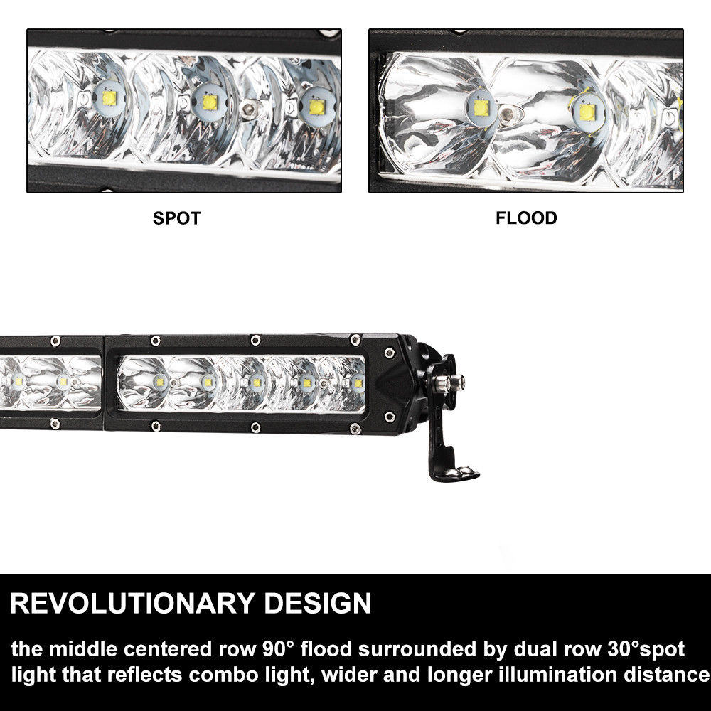 Single Row 12inch Osram LED Light Bar Spot Flood Offroad 4WD Reverse Slim 10inch 15inch