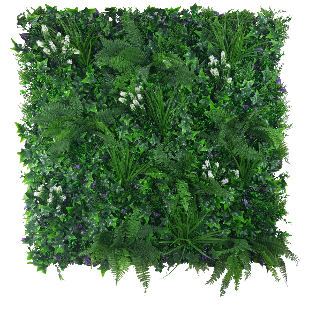 White Flowering Jungle Vertical Garden / Green Wall UV Resistant 1m x 1m