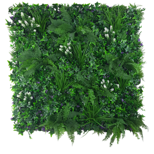 White Flowering Jungle Vertical Garden / Green Wall UV Resistant 1m x 1m