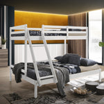 Solid Timber Triple Bunk Bed Single over Double White