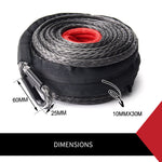 Winch Rope 10MM x 30M Synthetic Dyneema SK75 Tow Recovery Cable 4WD Car Boat