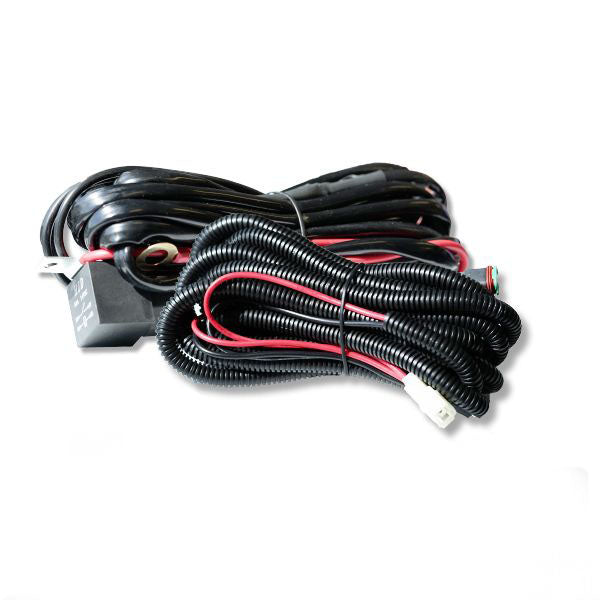 LED LIGHT WIRING LOOM HARNESS RELAY KIT DRIVING LAMP PLUG QUICK FIT HIGH BEAM