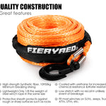 Winch Rope 10Mm X 30M Synthetic Dyneema Sk75 Hook Car Tow Recovery Cable