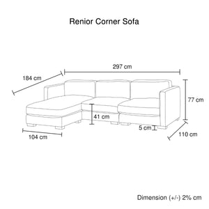 Renior Corner Sofa 3 Seater with Chaise